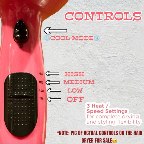 REVLON®️ IONIC 1875W HAIR DRYER, LIGHTWEIGHT, 3 TEMPS & COLD SHOT! EUC! - Picture 3 of 16